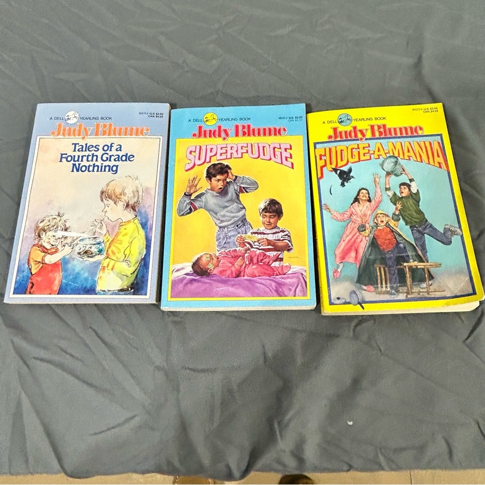 Judy Blume Lot of 3 Kids Books 80s, 90s, Super Fudge, Fudge-a-mania, 4th Grade